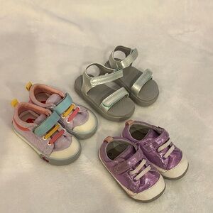 See Kai Run Ten Little Sneaker Sandals Velcro Bundle Toddler Girls Size 5 6